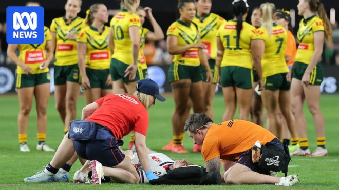 Live: Horror head clash halts play in second half as Jillaroos pulverise England
