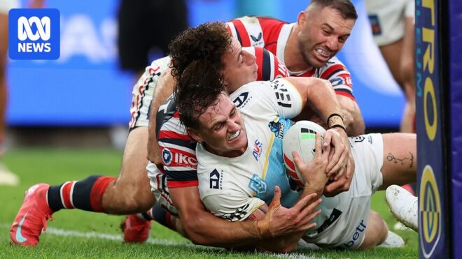 Live: Titans and Roosters locked in gruelling physical battle