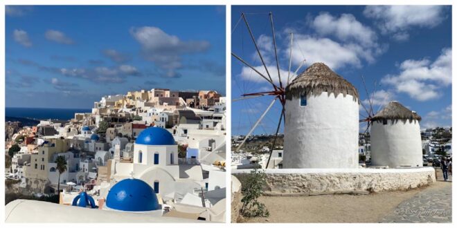 photo depicting the island of Mykonos vs Santorini
